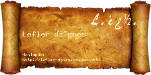 Lefler Ágnes névjegykártya